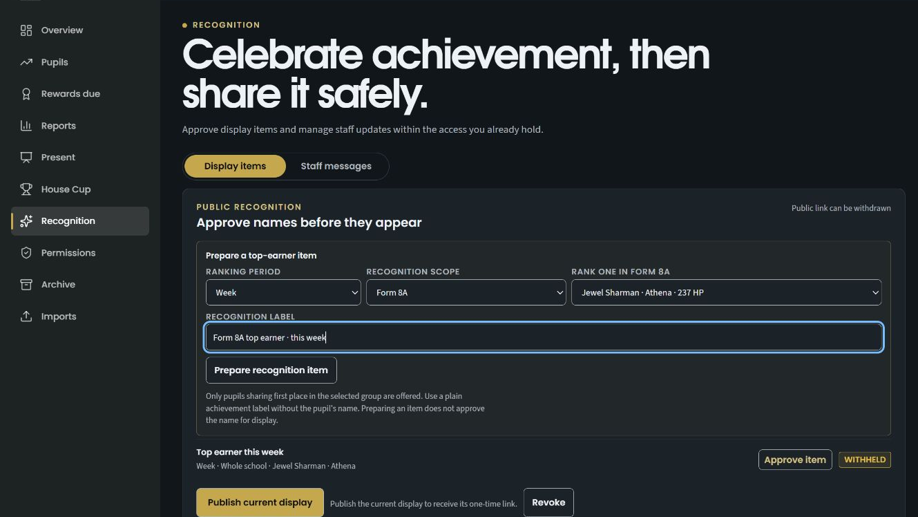 HP Source dark-mode recognition setup scoped to a form with name withheld and revocable display.