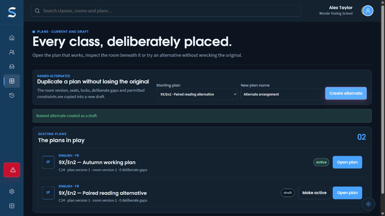 The original class plan remains active beside the new paired-reading draft.